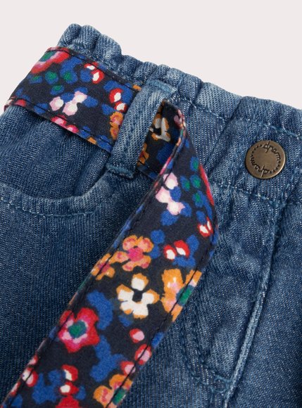 Βρεφικό Παντελόνι για Κορίτσια Denim Floral - ΜΠΛΕ φωτογραφία