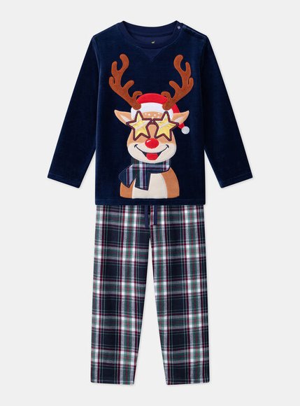 Σετ Παιδικές Πιτζάμες για Αγόρια Navy Christmas Reindeer