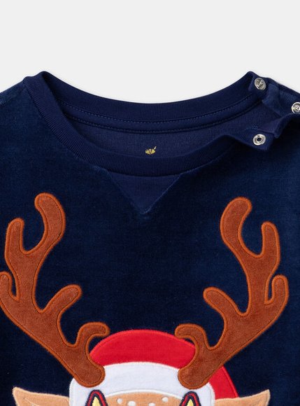 Σετ Παιδικές Πιτζάμες για Αγόρια Navy Christmas Reindeer