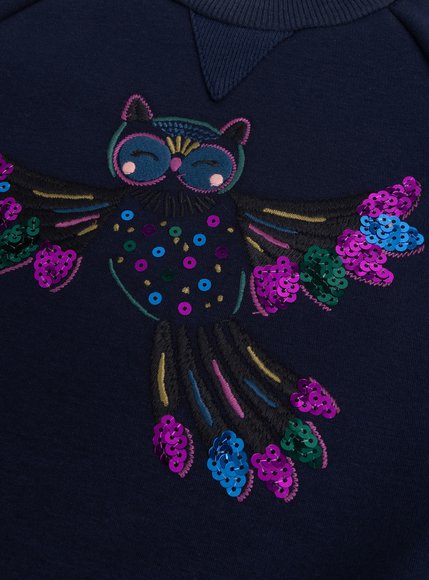Παιδικό Φούτερ για Κορίτσια Navy Owl