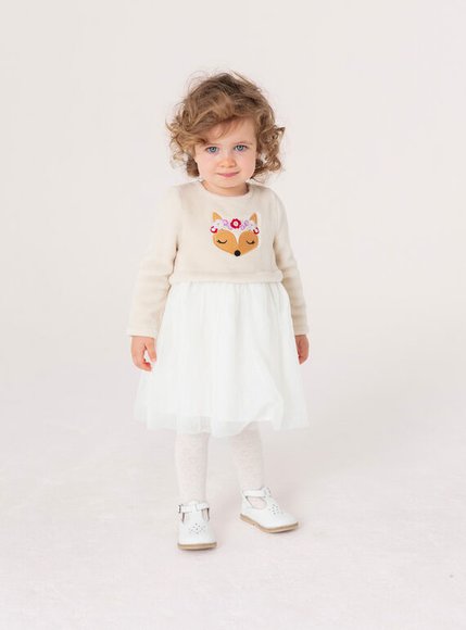 DPAM Βρεφικό Φόρεμα για Κορίτσια White Fox - ΛΕΥΚΟ