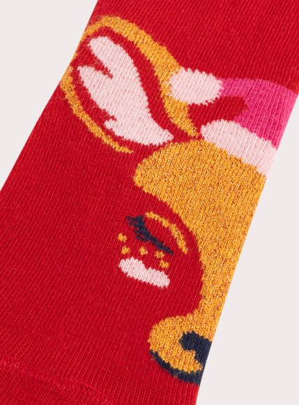 Παιδικές Κάλτσες Unisex Festive Deer - ΚΟΚΚΙΝΟ φωτογραφία