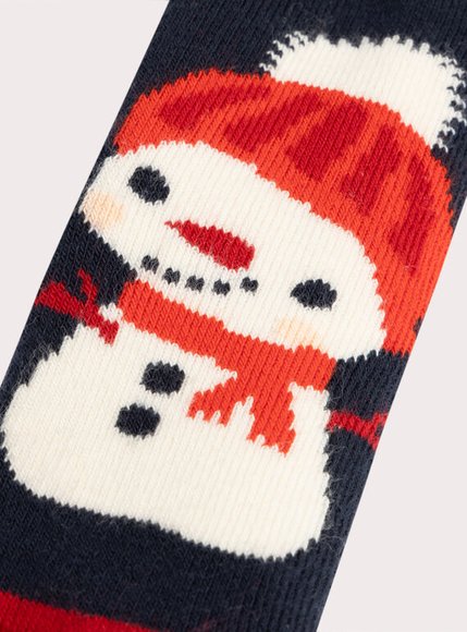 Βρεφικές Κάλτσες Unisex Navy Snowman