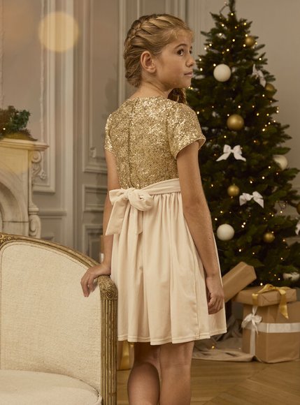 Παιδικό Φόρεμα για Κορίτσια Christmas Gold - ΜΠΕΖ φωτογραφία