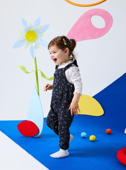 DPAM Βρεφική Σαλοπέτα για Κορίτσια Fleece Floral - ΜΠΛΕ