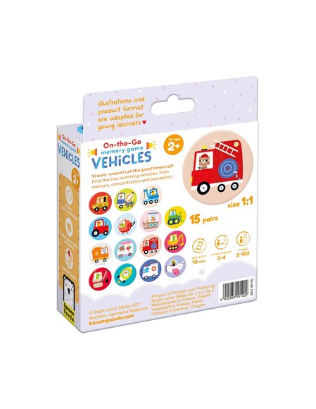 Παιδικό Παζλ Banana Panda - Memory Game Vehicles