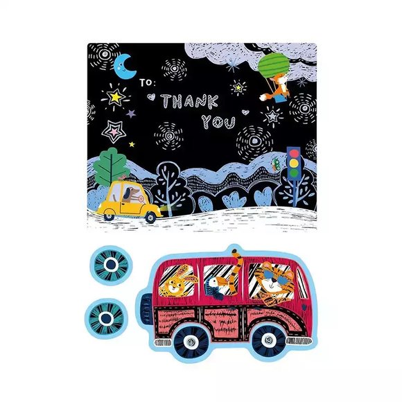 Παιδικό Βιβλίο Ζωγραφικής Avenir-Scratch Car Greeting Cards