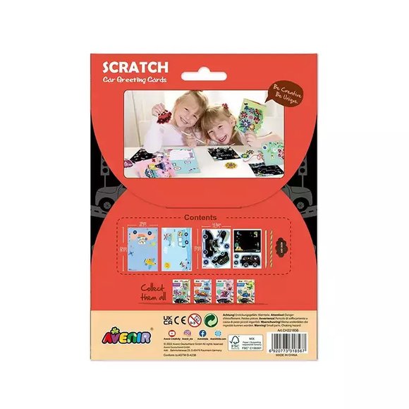 Παιδικό Βιβλίο Ζωγραφικής Avenir-Scratch Car Greeting Cards