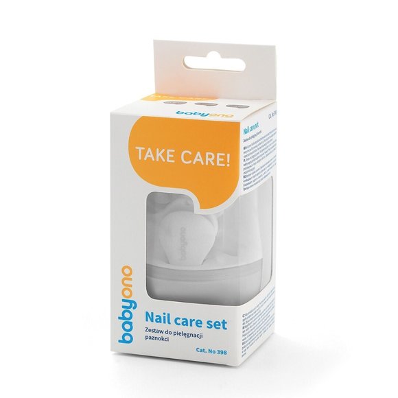 BABY NAIL Βρεφικό Σετ Περιποίησης Νυχιών BabyOno με Θήκη - White - ΠΟΛΥΧΡΩΜΟ
