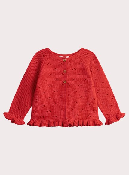 Βρεφική Ζακέτα για Κορίτσια Red Knit