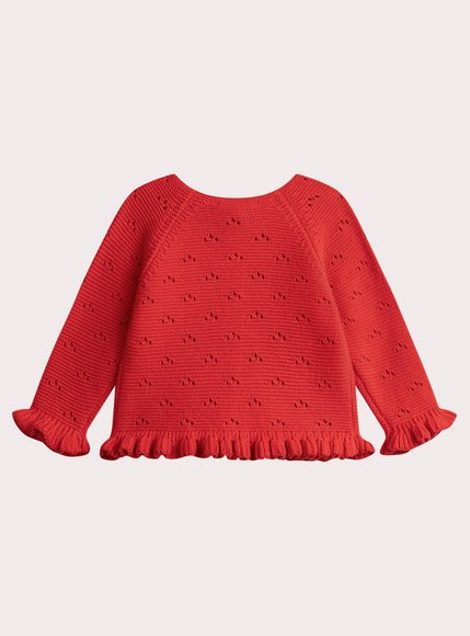 Βρεφική Ζακέτα για Κορίτσια Red Knit