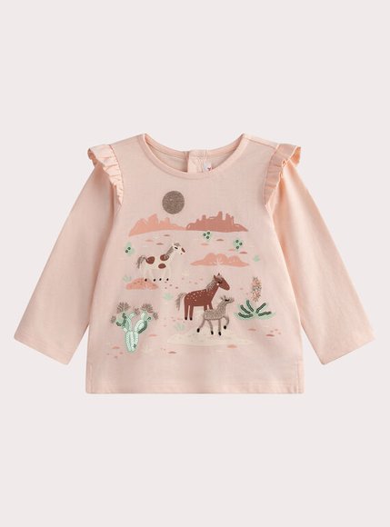 Βρεφική Μπλούζα για Κορίτσια Pale Pink Painting