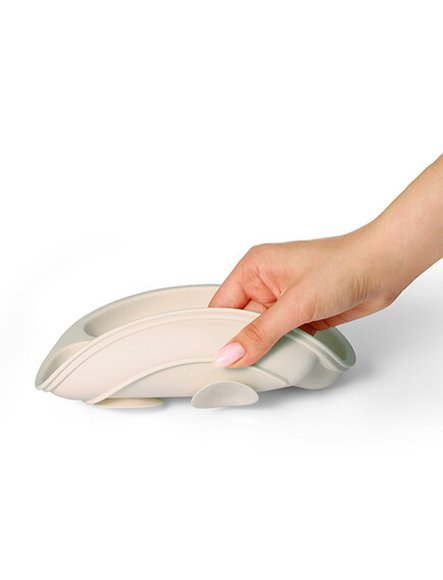 Βρεφικό Πιάτο BabyOno BabyOno με βεντούζες και χωρίσματα - Beige