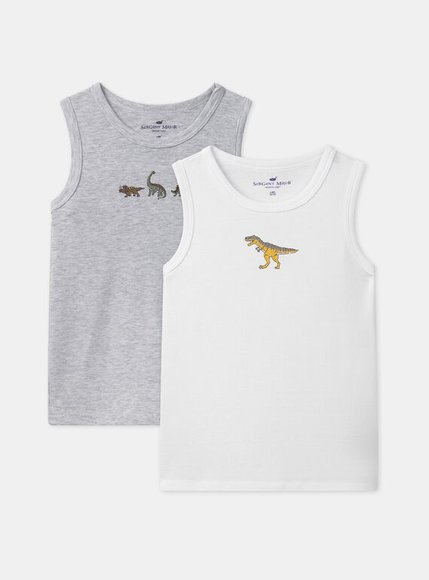 Σετ Παιδικά Φανελάκια για Αγόρια Multi Dinosaurs 2 τμχ