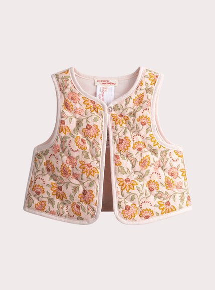 Βρεφικό Γιλέκο για Κορίτσια Quilted Floral - 2 σε 1