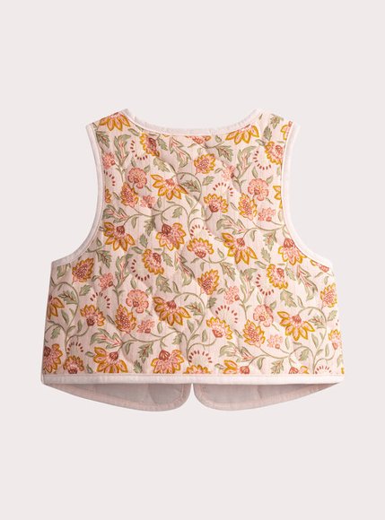Βρεφικό Γιλέκο για Κορίτσια Quilted Floral - 2 σε 1
