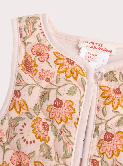 Βρεφικό Γιλέκο για Κορίτσια Quilted Floral - 2 σε 1