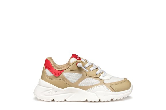Παιδικά Παπούτσια Geox Loftus για Αγόρια Beige/White (Μεγέθη 25-36)