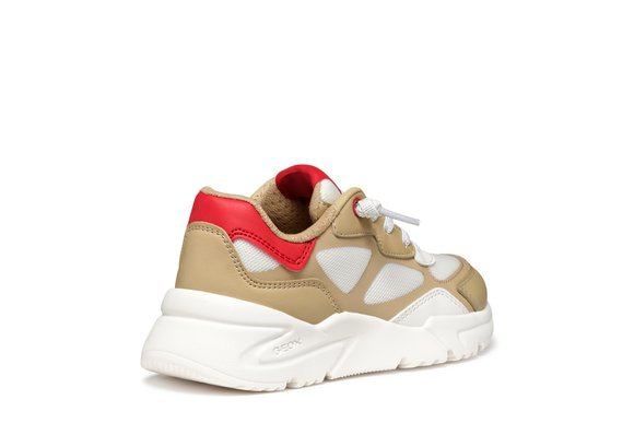 Παιδικά Παπούτσια Geox Loftus για Αγόρια Beige/White (Μεγέθη 25-36)