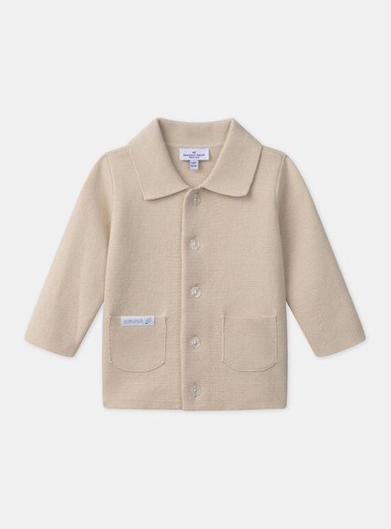 SERGENT MAJOR Βρεφική Ζακέτα για Αγόρια Beige Amour - ΛΕΥΚΟ