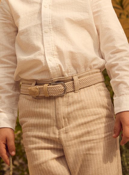 Παιδική Ζώνη για Αγόρια Beige Braided