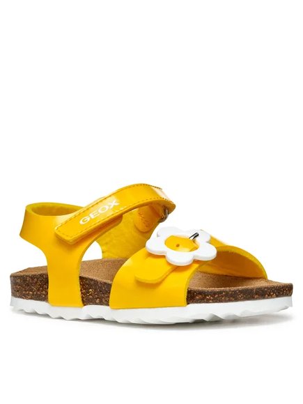 Βρεφικά Σανδάλια Geox Chalki για Κορίτσια Yellow Flower (Μεγέθη 22-27)