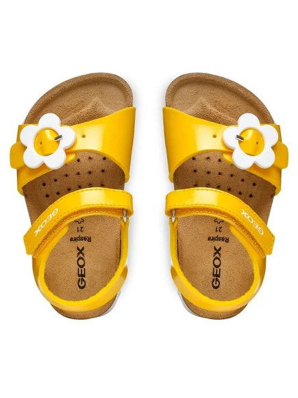 Βρεφικά Σανδάλια Geox Chalki για Κορίτσια Yellow Flower (Μεγέθη 22-27)