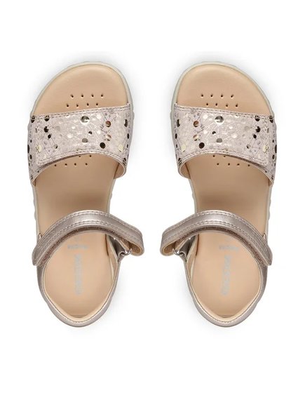 Παιδικά Σανδάλια Geox Haiti για Κορίτσια Gold Pearls (Μεγέθη 27-35)