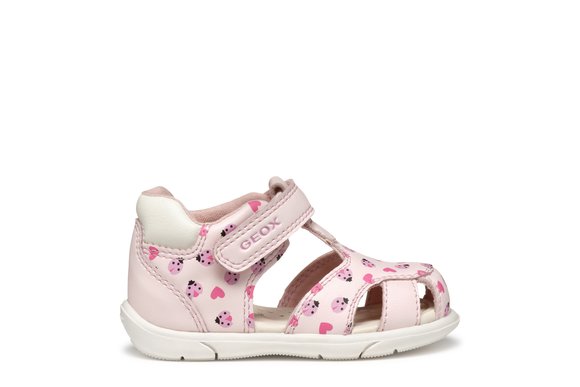 GEOX Βρεφικά Παπούτσια Geox Sandal Zapito Full για Κορίτσια Pink Ladybugs (Μεγέθη 19-26) - ΡΟΖ