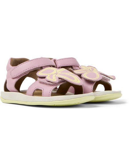 Βρεφικά Πέδιλα Camper Twins για Κορίτσια Pink Flowers (Μεγέθη 21-26)