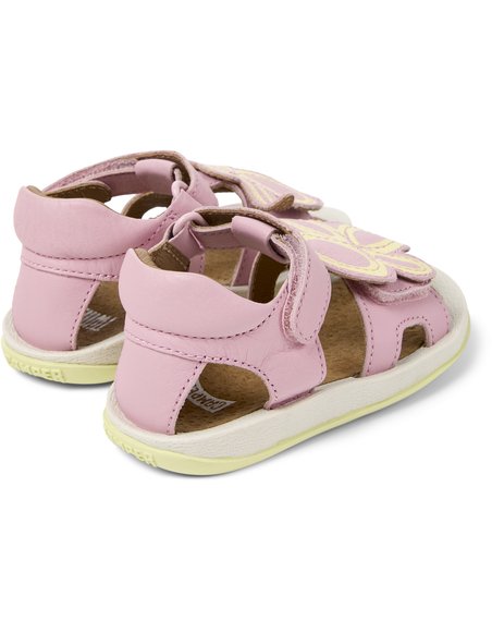 Βρεφικά Πέδιλα Camper Twins για Κορίτσια Pink Flowers (Μεγέθη 21-26)
