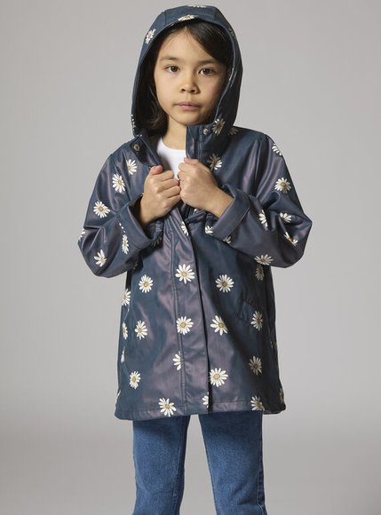 Παιδικό Αδιάβροχο Μπουφάν για Κορίτσια Dark Navy Daisies