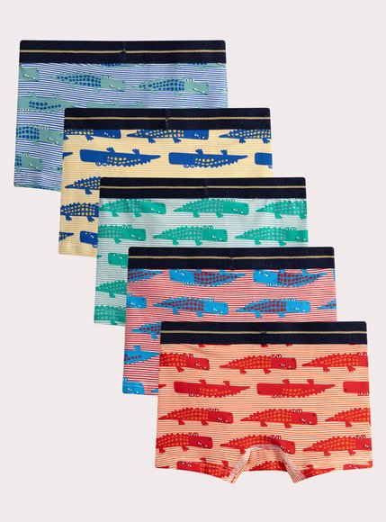 Σετ Παιδικά Εσώρουχα για Αγόρια Multi Alligators 5 τμχ - ΛΕΥΚΟ φωτογραφία