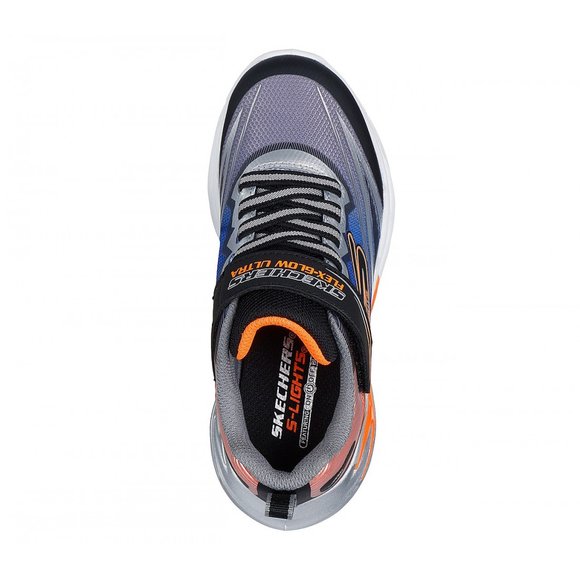 Παιδικά Παπούτσια Skechers Flex Glow Ultra για Αγόρια Black/Silver (Μεγέθη 27-35)