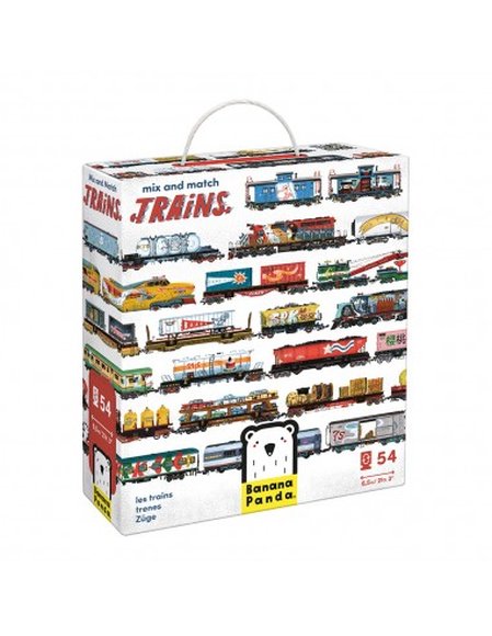 BANANA PANDA Παιδικό Παζλ Banana Panda Mix and Match Trains 5+ - ΠΟΛΥΧΡΩΜΟ