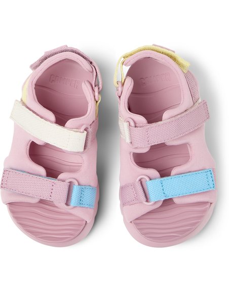 Βρεφικά Σανδάλια Camper Oruga Twins για Κορίτσια Pink Textile (Μεγέθη 21-26)
