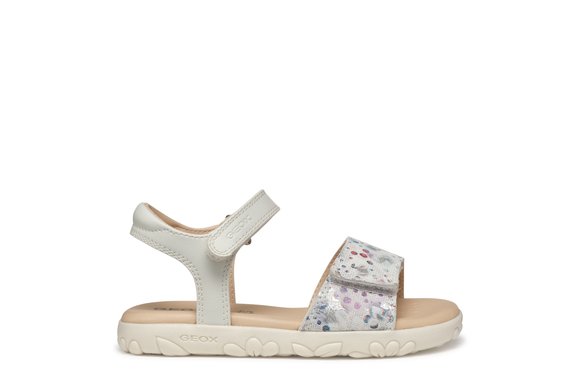 Παιδικά Σανδάλια Geox Haiti για Κορίτσια Beige Print (Μεγέθη 27-34)