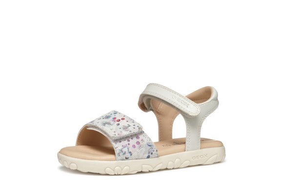 Παιδικά Σανδάλια Geox Haiti για Κορίτσια Beige Print (Μεγέθη 27-34)