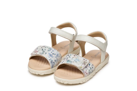 Παιδικά Σανδάλια Geox Haiti για Κορίτσια Beige Print (Μεγέθη 27-34)