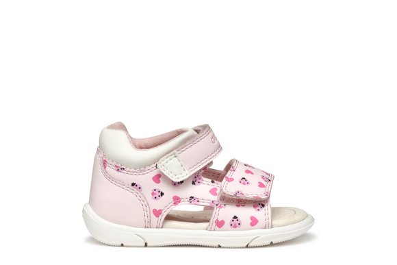 GEOX Βρεφικά Παπούτσια Geox Sandal Zapito για Κορίτσια Pink Ladybugs (Μεγέθη 20-26) - ΡΟΖ