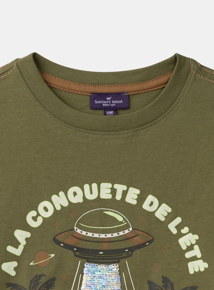 Παιδική Μπλούζα για Αγόρια Olive Alien