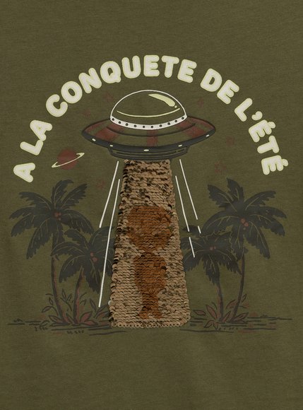 Παιδική Μπλούζα για Αγόρια Olive Alien