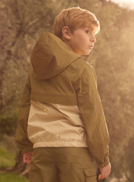 Παιδικό Αντιανεμικό Μπουφάν για Αγόρια Chaki Beige - ΠΡΑΣΙΝΟ φωτογραφία