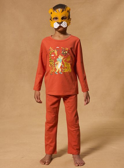 Σετ Παιδικές Πιτζάμες για Αγόρια Orange Tiger