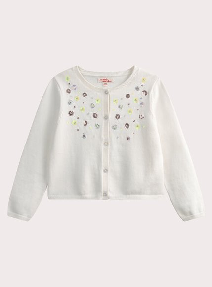Παιδική Ζακέτα για Κορίτσια Ecru Sequined