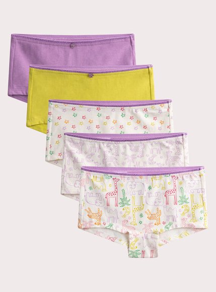 Σετ Παιδικά Εσώρουχα για Κορίτσια Yellow/Purple Giraffes 5 τμχ