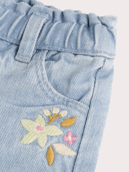 Βρεφικό Σορτς για Κορίτσια Light Denim Flower - ΜΠΛΕ φωτογραφία