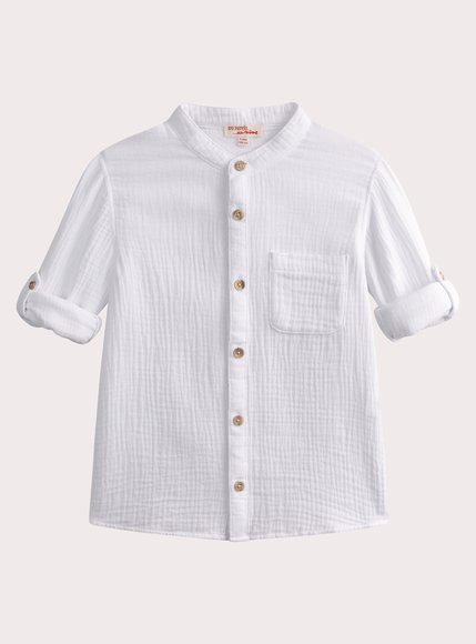 Παιδικό Πουκάμισο για Αγόρια Summer White - ΛΕΥΚΟ φωτογραφία