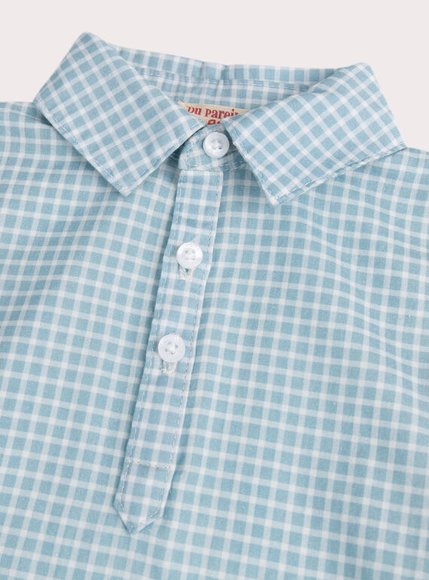 Βρεφικό Φορμάκι για Αγόρια Sky Blue Plaid