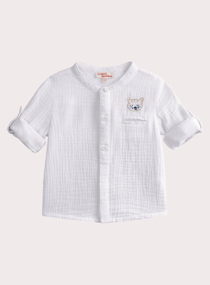 DPAM Βρεφικό Πουκάμισο για Αγόρια Plain Tiger - ΛΕΥΚΟ